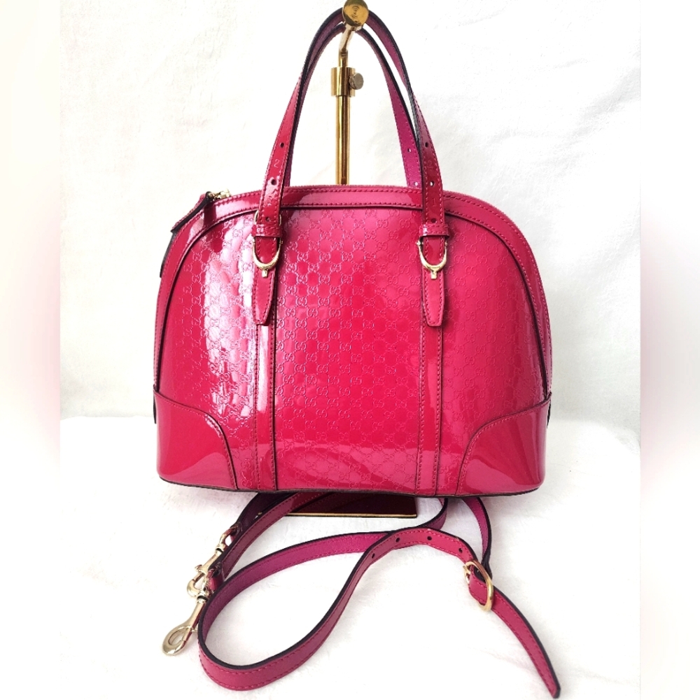 Auth Gucci Micro GG Pink 2Way Leather Bag